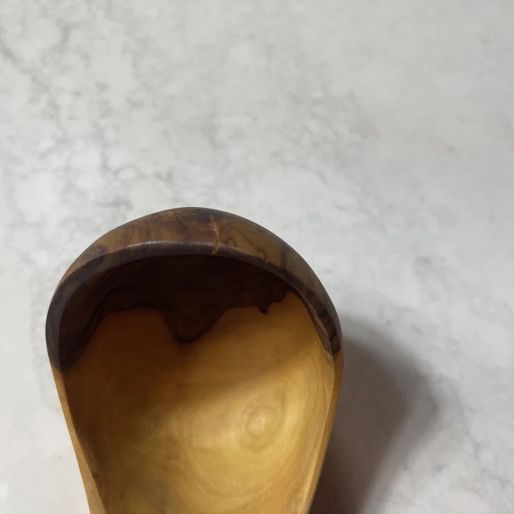 Olive Wood Ladle 12in Handcrafted Serving Utensil Rustic